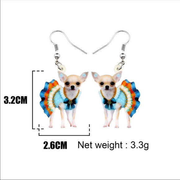 Chihuahua in a Dress Acrylic Earrings - Picture 6 of 6